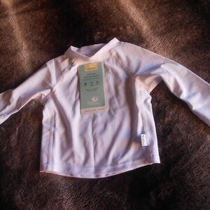 NEW UNISEX WHITE SIZE 12 MONTHS RASH GUARD SWIM SHIRT UPF 50+ GREEN SPROUTS 👶